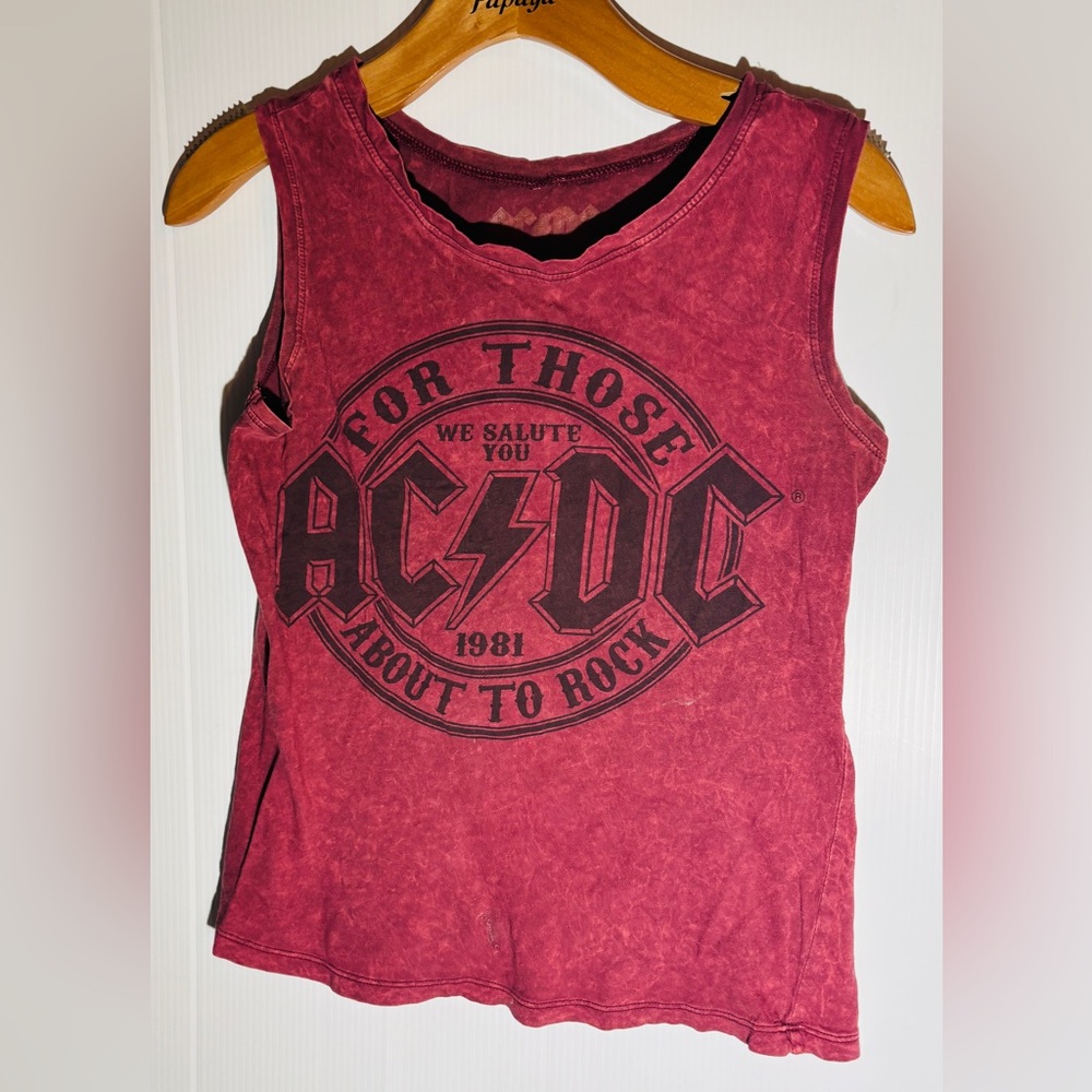 AC/DC Burgundy Graphic Tee